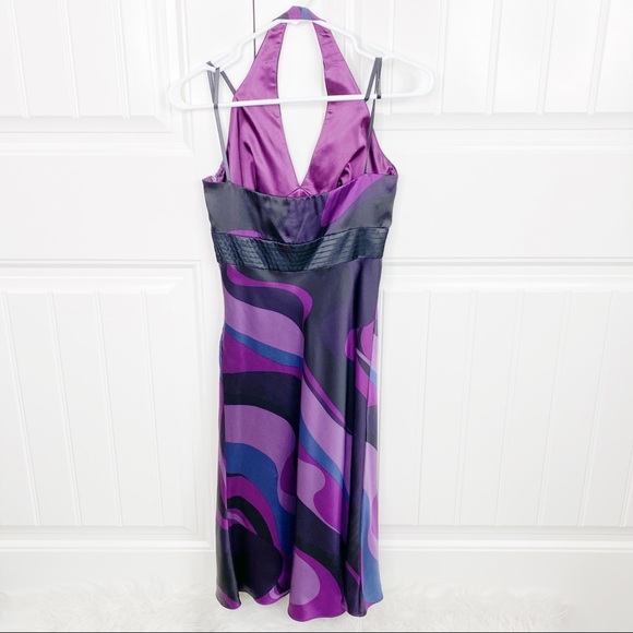 Laundry by Shelli Segal Swirl Halter Midi Dress 2 - Picture 3 of 5